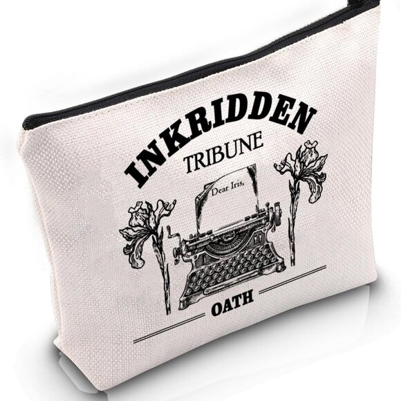 Book Inspired Gift Book Fan Makeup Bag Cosmetic Bag Bookish Merch - Picture 1 of 7